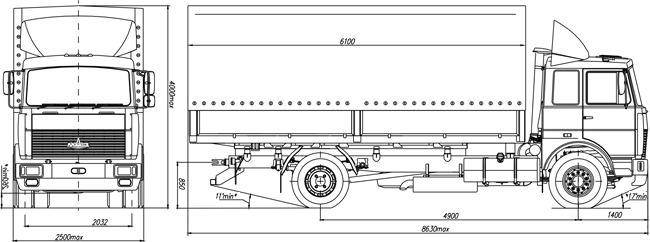 Конструкция фургона МАЗ